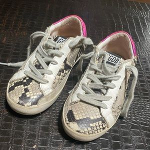 Golden Goose size 27 Superstar snake tennis shoe